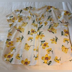 Van Heusen linen top, see description for measurements